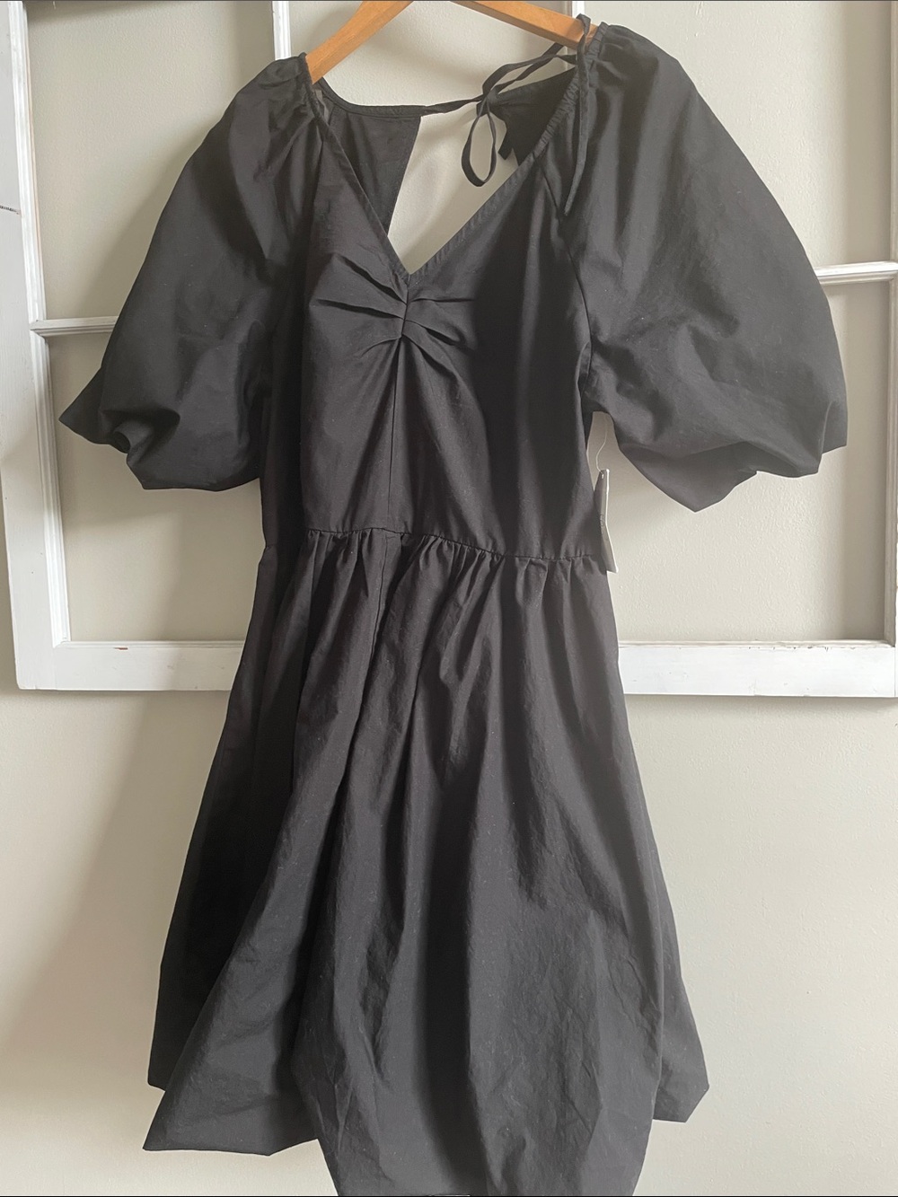 Time and Tru Black Puff-Sleeve Mini Dress - Picture 4 of 11